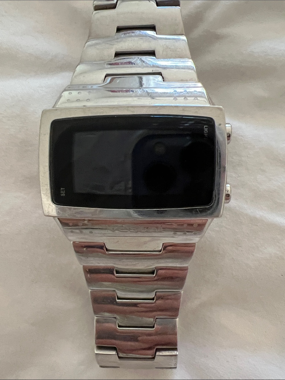 Vestal Silver Stainless Steel Digital Watch | Retro Y2K Style